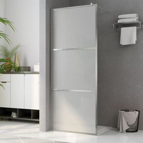 vidaXL Duschvägg med helfrostat ESG-glas 80x195 cm Silver