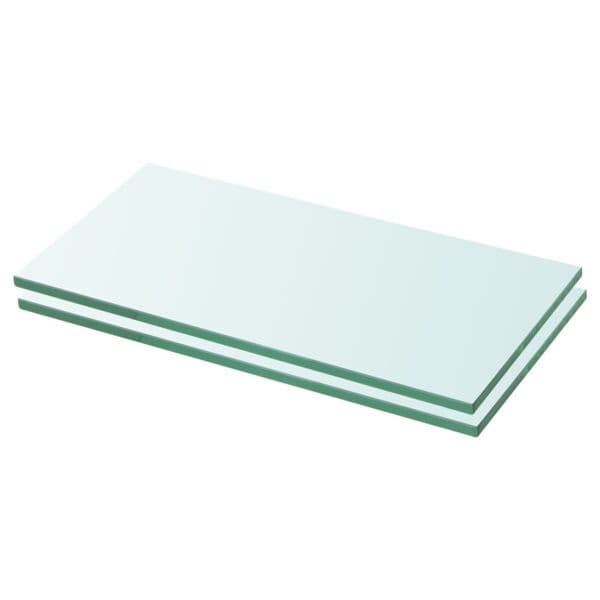 vidaXL Hyllplan 2 st glas genomskinlig 20x30 cm Transparent