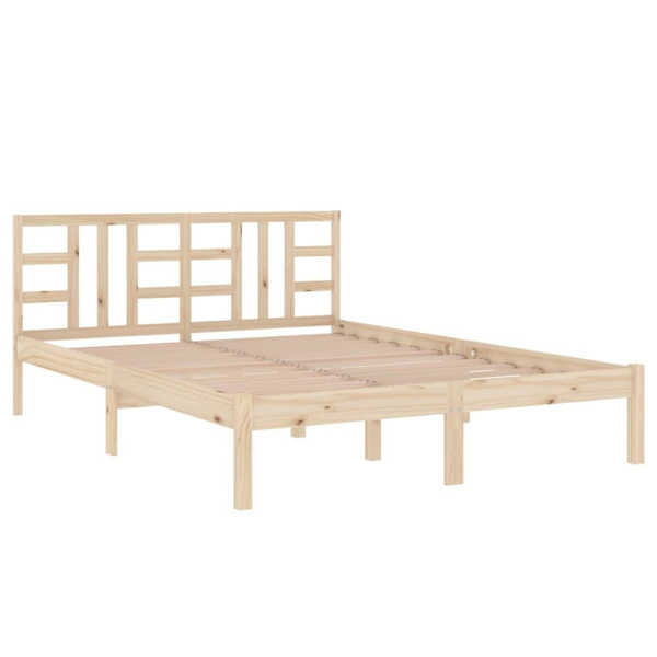 vidaXL Sängram massivt trä 200x200 cm Brun