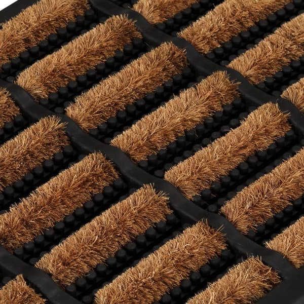 vidaXL Dörrmatta rektangulär 40x60 cm gummi och kokos Brun