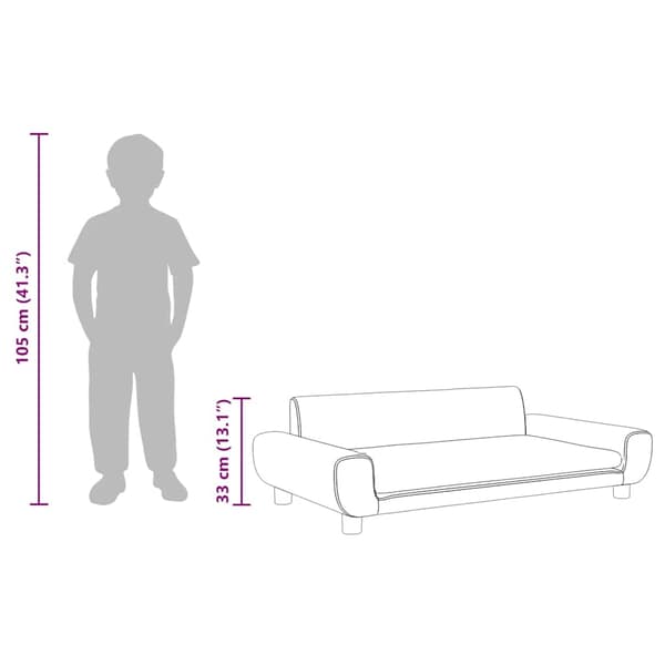 vidaXL Barnsoffa gräddvit 100x54x33 cm sammet Kräm