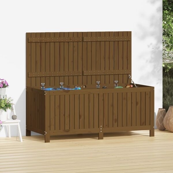 vidaXL Förvaringslåda honungsbrun 147x68x64 cm massiv furu Brun