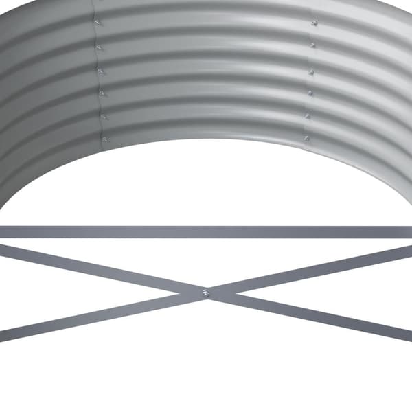 vidaXL Odlingslåda pulverlackerat stål 368x80x36 cm silver Silver