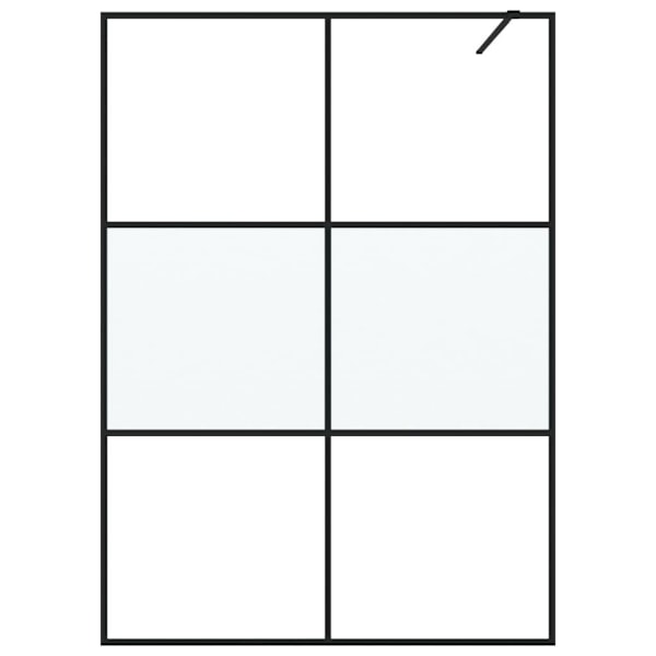 vidaXL Duschvägg svart 140x195 cm halvfrostat ESG-glas Svart