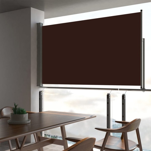 vidaXL Infällbar sidomarkis 140 x 300 cm brun Brun