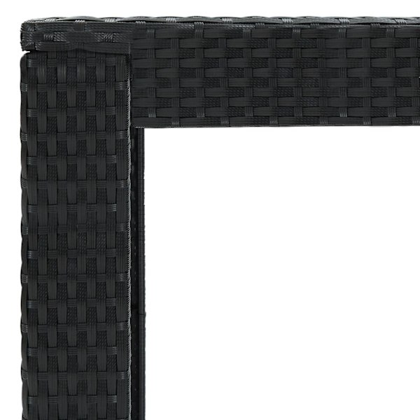 vidaXL Barbord för trädgård svart 100x60,5x110,5 cm konstrotting Svart