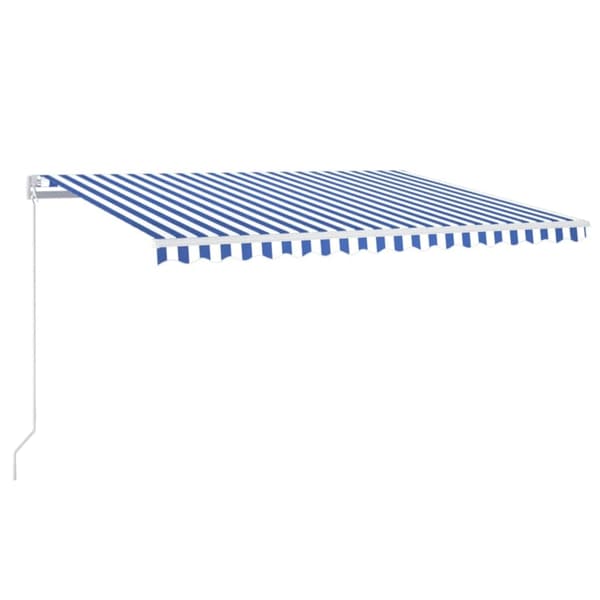 vidaXL Markis manuellt infällbar 450x350 cm blå och vit Blå
