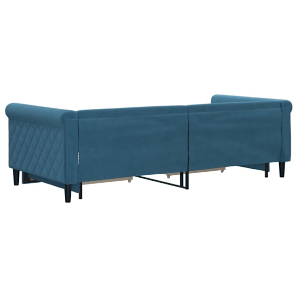 vidaXL Dagbädd utdragbar med lådor blå 90x200 cm sammet Blå