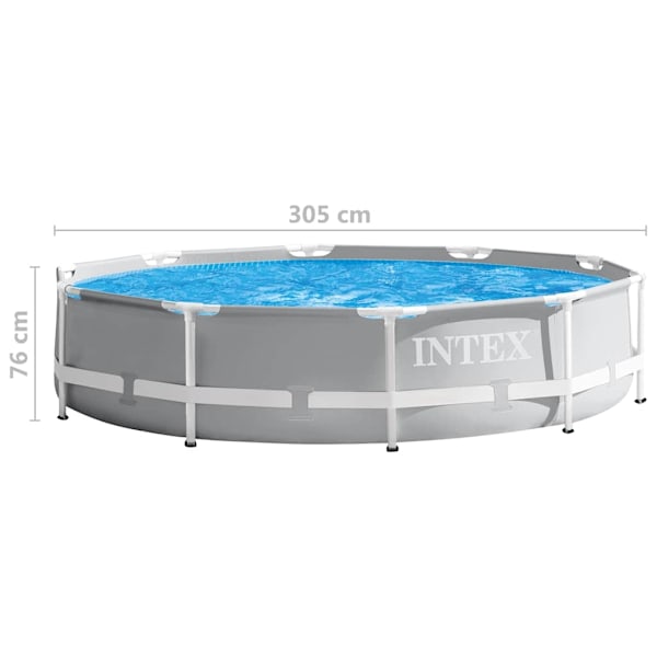 INTEX Prism Frame Premium-poolset 305x76 cm Grå