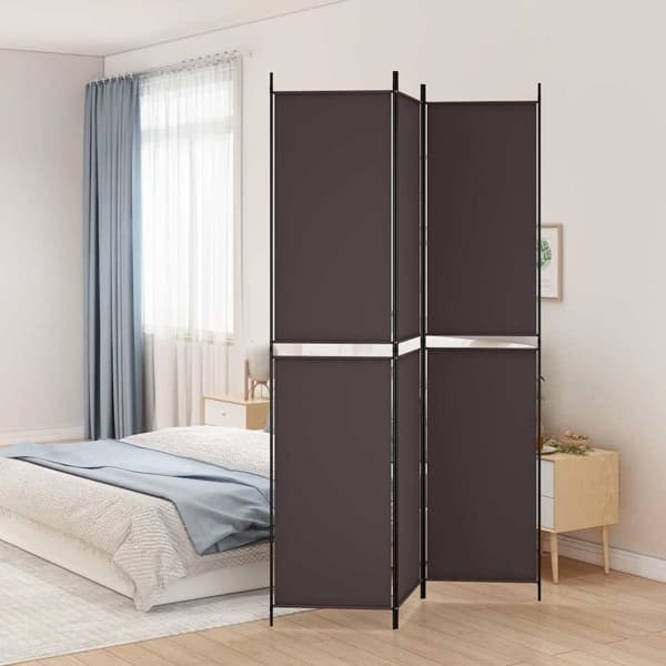 vidaXL Rumsavdelare 3 paneler 150x220 cm brun tyg Brun