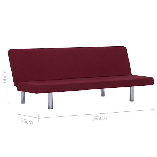 vidaXL Bäddsoffa vinröd polyester Röd