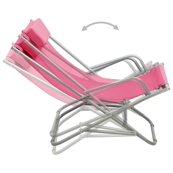 vidaXL Gungstolar 2 st stål rosa Rosa