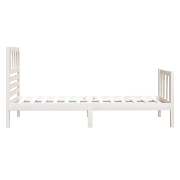 vidaXL Sängram massivt trä 75x190 cm vit Vit