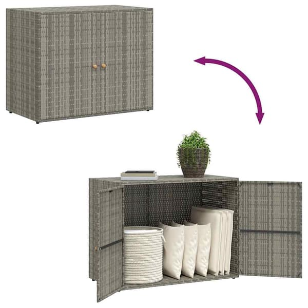 vidaXL Trädgårdsskåp grå 100x55,5x80 cm konstrotting Grå