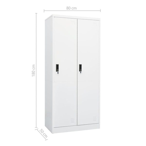 vidaXL Garderob vit 80x50x180 cm stål Vit