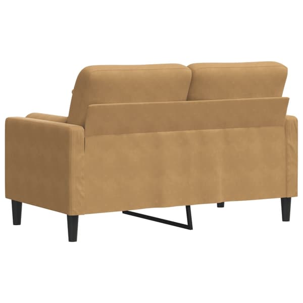 vidaXL 2-sitssoffa med prydnadskuddar brun 120 cm sammet Brun