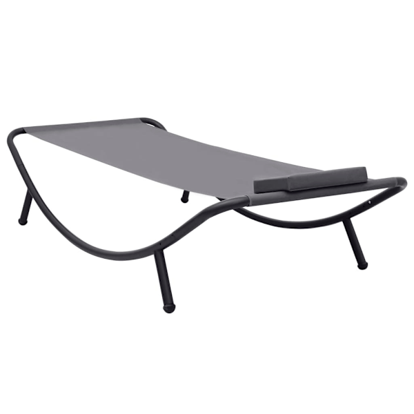 vidaXL Trädgårdssäng grå 200x90 cm stål grå