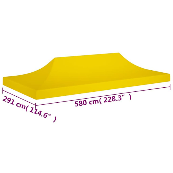vidaXL Tak till partytält 6x3 m gul 270 g/m² Gul
