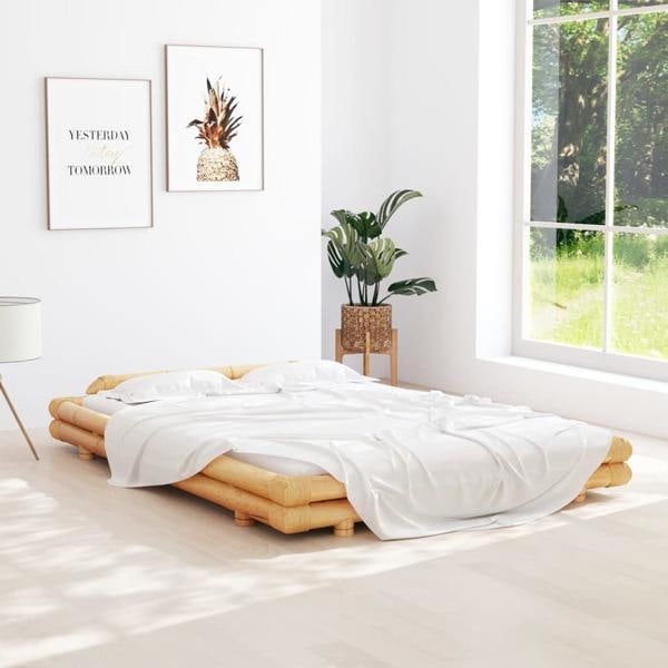 vidaXL Sängram bambu 140x200 cm Brun