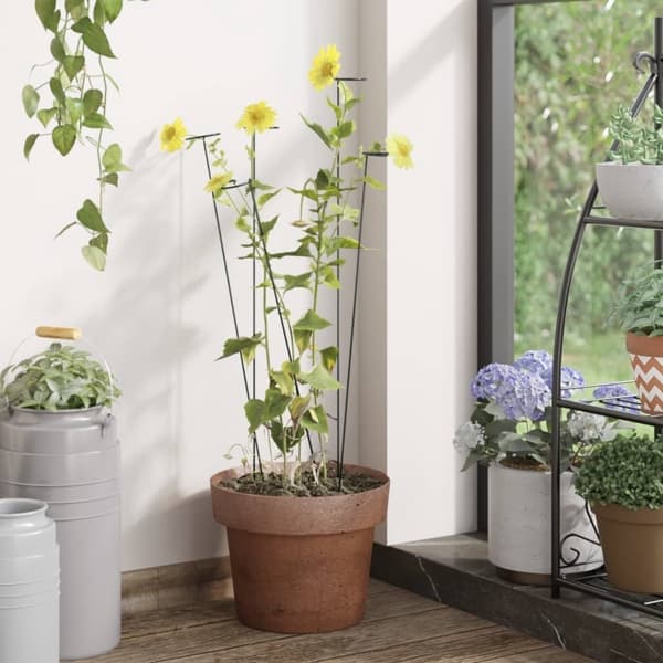vidaXL Växtstöd 20 st mörkgrön 61 cm stål