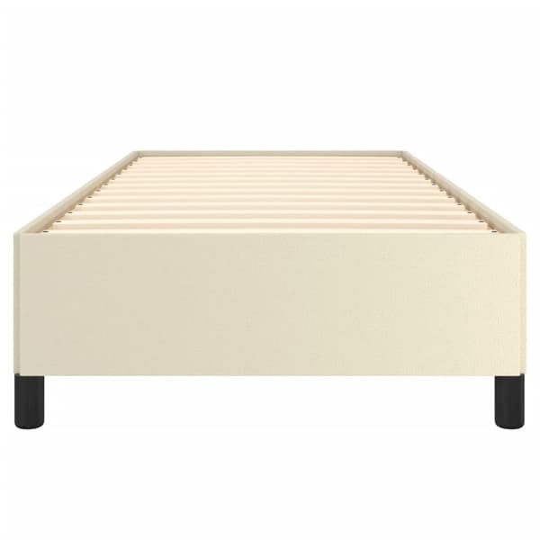 vidaXL Sängram gräddvit 90x200 cm konstläder Kräm