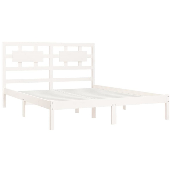 vidaXL Sängram vit massiv furu 120x200 cm enkelsäng Vit