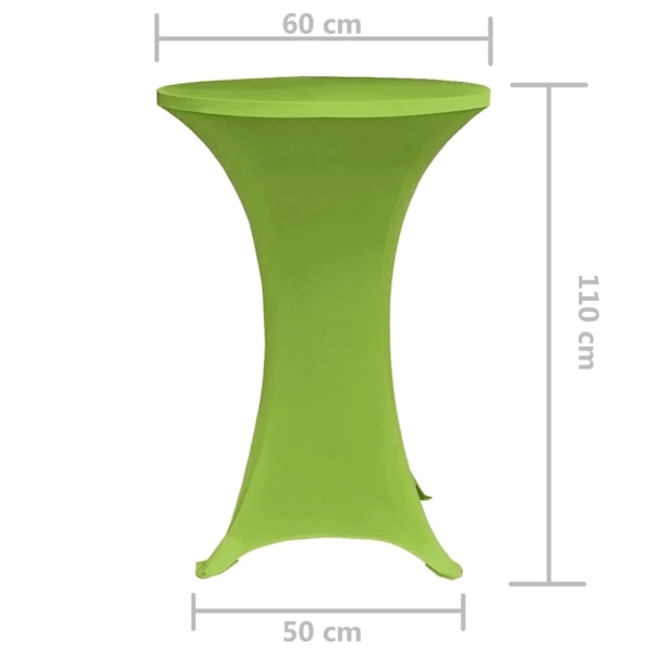 vidaXL Elastiskt bordsöverdrag 2 st 60 cm grön Grön