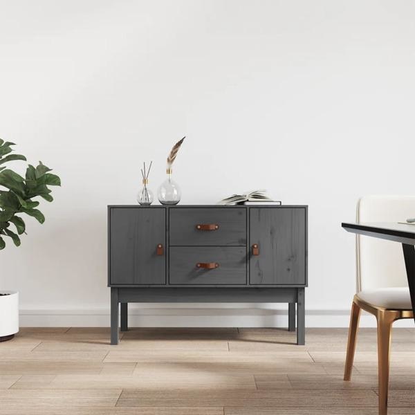 vidaXL Byrå grå 110x40x78 cm massiv furu Grå