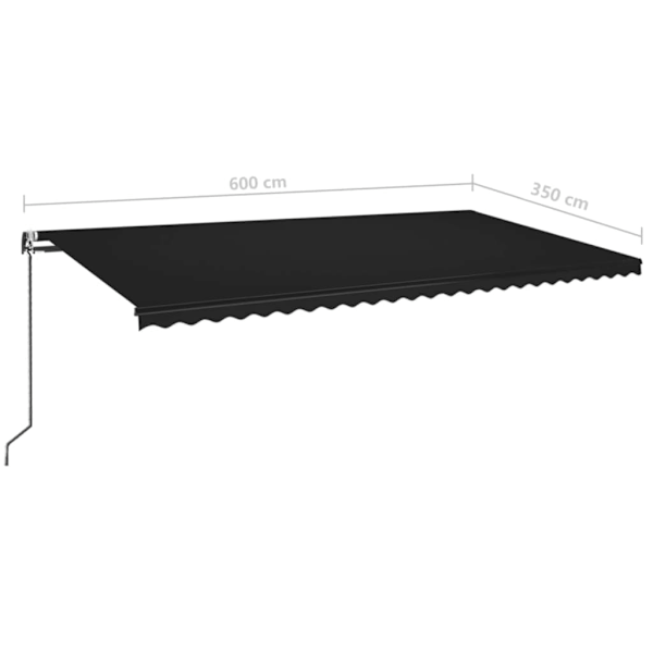 vidaXL Automatisk markis 600x350 cm antracit Antracit