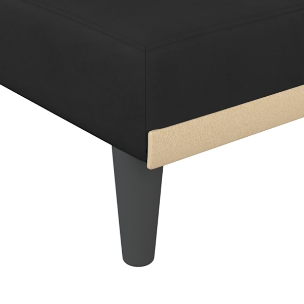 vidaXL L-formad soffa svart 271x140x70 cm sammet Svart