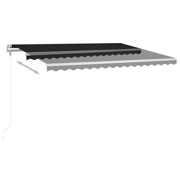 vidaXL Automatisk markis med vindsensor & LED 400x350 cm antracit Antracit