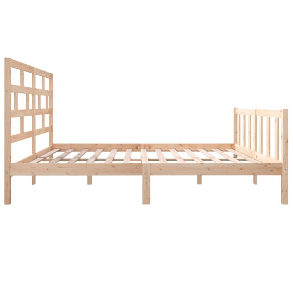 vidaXL Sängram massiv furu 160x200 cm Brun