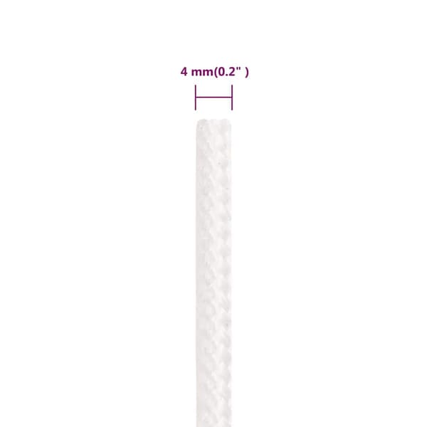 vidaXL Båtlina helvit 4 mm 100 m polypropylen