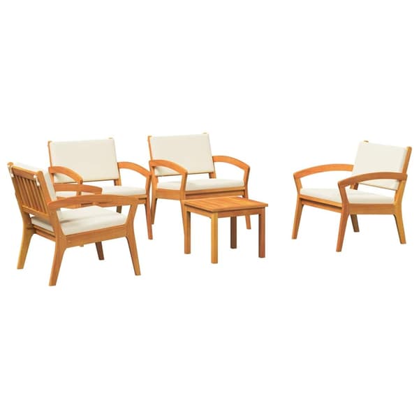 vidaXL Bistroset med kudde 5 pcs Brun Polyester Brun
