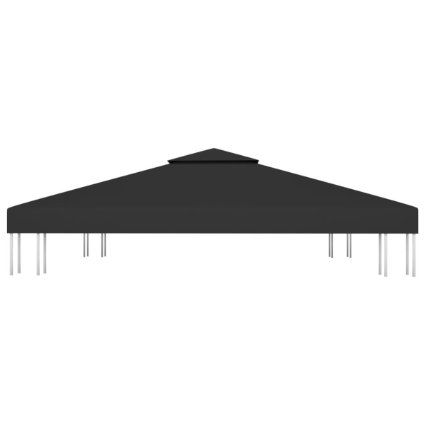 vidaXL Paviljongtak med ventilering 310 g/m² 3x3 m svart Svart