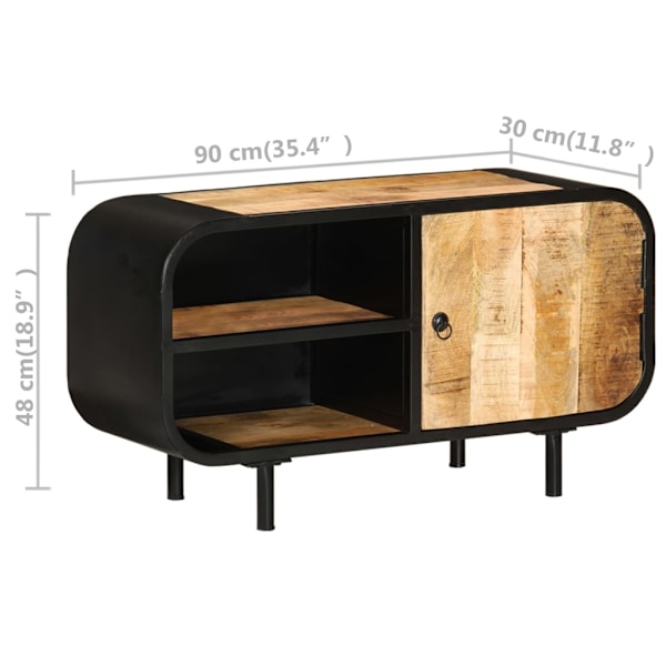 vidaXL TV-bänk 90x30x48 cm grovt mangoträ Brun