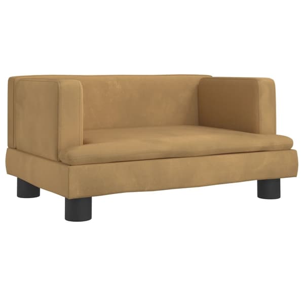 vidaXL Barnsoffa brun 60x40x30 cm sammet Brun