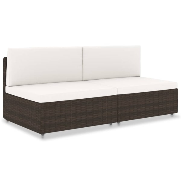 vidaXL Modulsoffa 2-sits konstrotting brun Brun