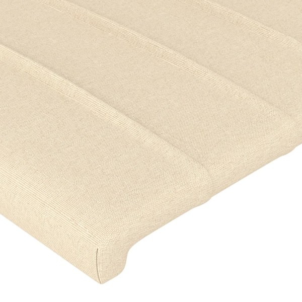 vidaXL Sänggavel LED gräddvit 147x16x78/88 cm tyg Kräm