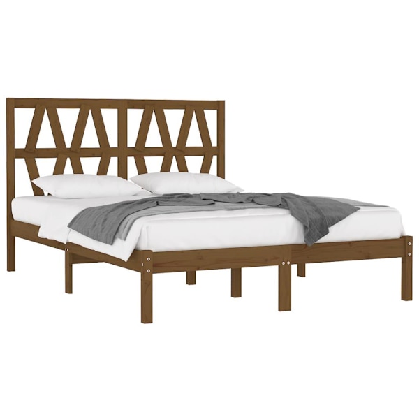 vidaXL Sängram honungsbrun massiv furu 200x200 cm Brun
