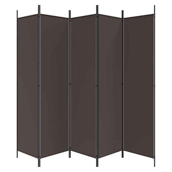 vidaXL Rumsavdelare 6 paneler brun 300x200 cm tyg Brun