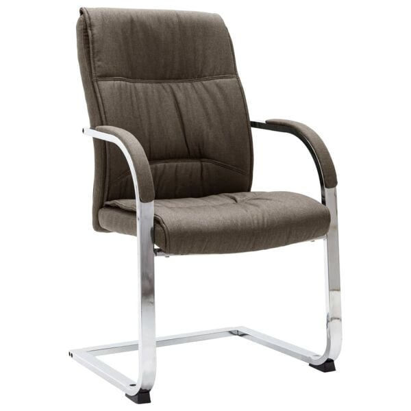vidaXL Fribärande kontorsstol taupe tyg Taupe