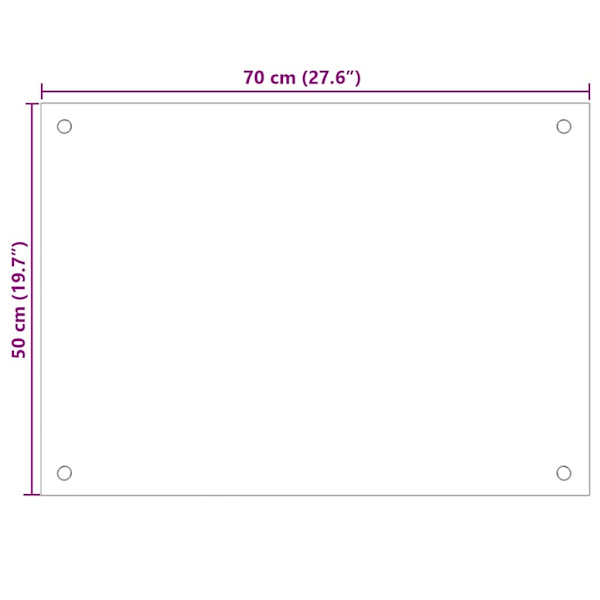 vidaXL Stänkskydd transparent 70x50 cm härdat glas Transparent