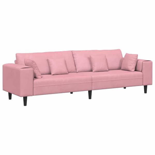 vidaXL Soffa Rosa 250 x 77 x 76 cm Sammet Rosa