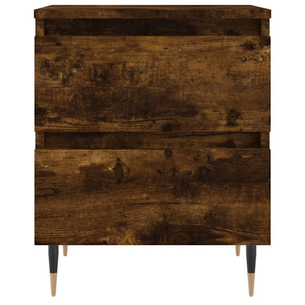 vidaXL Sängbord 2 st rökfärgad ek 40x35x50 cm konstruerat trä Brun