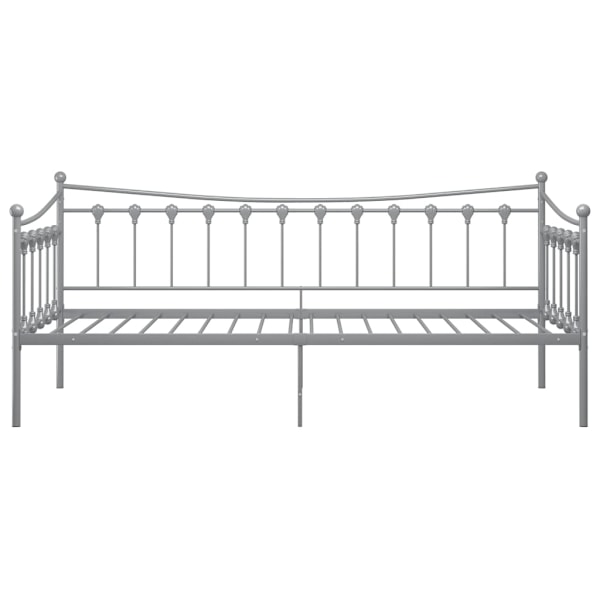 vidaXL Sängram bäddsoffa grå metall 90x200 cm grå