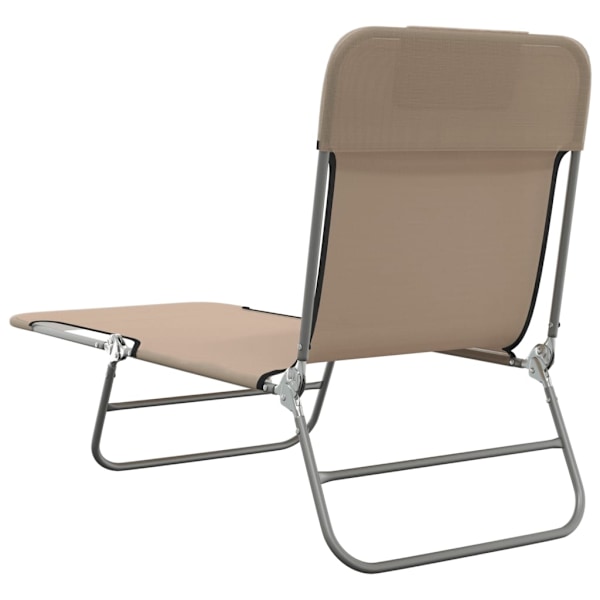 vidaXL Solstolar hopfällbara 2 st taupe textilene & stål Taupe