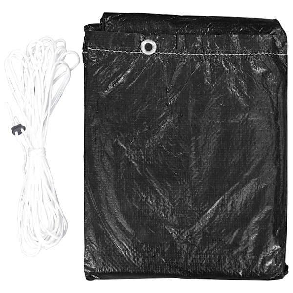 vidaXL Överdrag för trädgårdsmöbler 12 öljetter 250x250x70 cm Svart