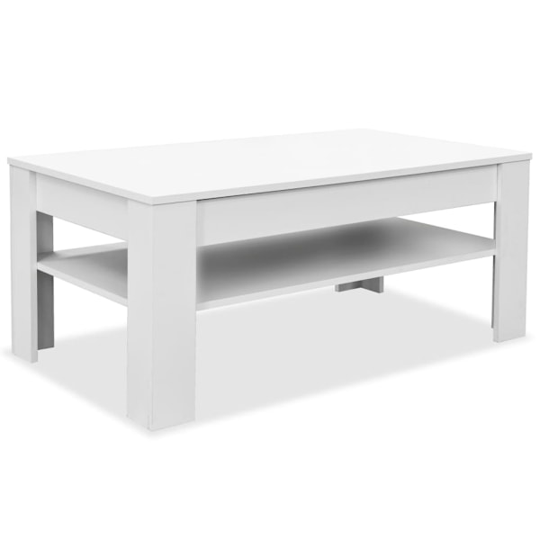 vidaXL Soffbord spånskiva 110x65x48 cm vit Vit