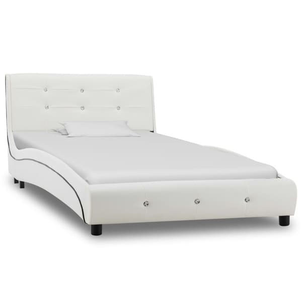 vidaXL Sängram vit konstläder 90x200 cm Vit